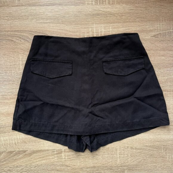 Reformation Imogen Skort Mini Skirt Black 2 - Picture 4 of 13